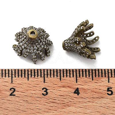 Brass Micro Pave Clear Cubic Zirconia Bead Caps LS-ZIRC-P085-11AB-1