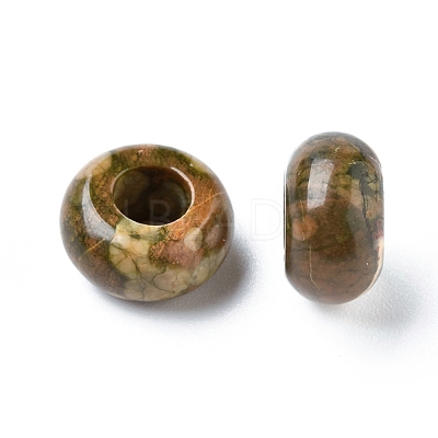 Natural Rhyolite Jasper European Beads G-G740-14x8mm-24-1