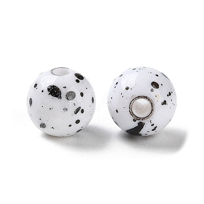 Printed Opaque Acrylic Round Beads LS-ACRP-P001-01B-01-1