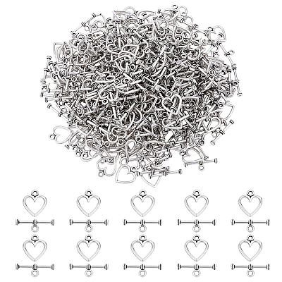 200 Bags Tibetan Style Alloy Toggle Clasps FIND-ME0003-16-1
