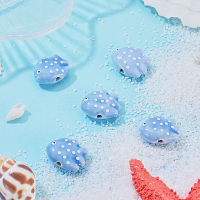 5Pcs Handmade Porcelain Beads PORC-TADJ0001-05A-1