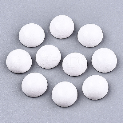 Spray Painted White Wood Cabochons X1-WOOD-TAC0001-23A-1