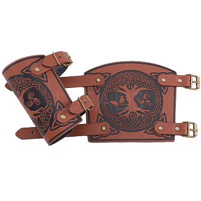 Imitation Leather Tree of Life Cord Bracelet AJEW-WH0342-88B-1