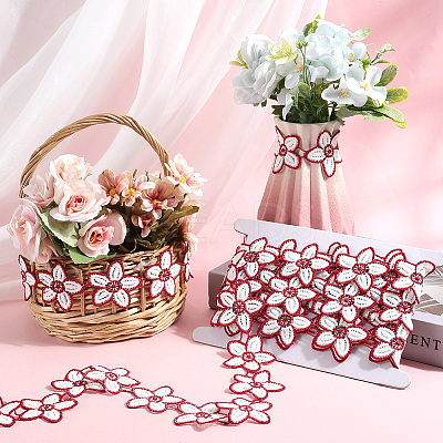 Flower Polyester Lace Trim Ribbon OCOR-WH20003-03A-03-1