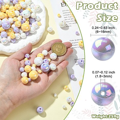250G UV Plating Rainbow Iridescent Opaque Acrylic Beads PACR-CJ0001-39-1