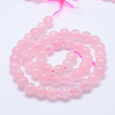 Pink Color Natural Madagascar Rose Quartz Beads Strands G-D654-8mm-1