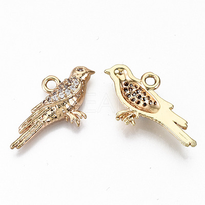 Brass Micro Pave Cubic Zirconia Pendants KK-S359-033-RS-1