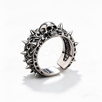 Alloy Skull Rivet Cuff Open Rings WGF9BFE-01-1