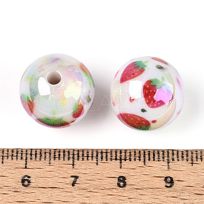 Printed Opaque Acrylic Beads MACR-T048-04D-1
