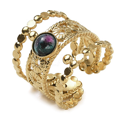 Natural & Synthetic Gemstone Finger Rings RJEW-U027-03G-1