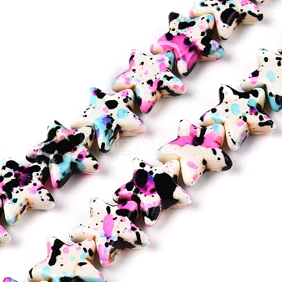 Spray Painted Synthetic Turquoise Beads Strands UNKW-T001-11F-1
