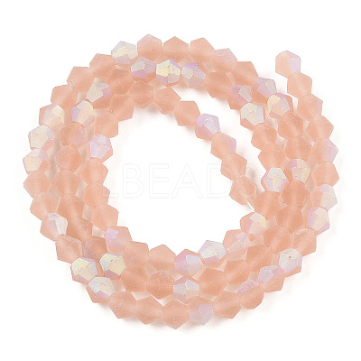 Imitate Austrian Crystal Bicone Frosted Glass Beads Strands GLAA-F029-TM2mm-A12-1