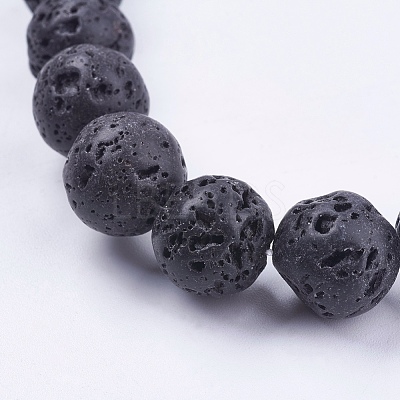 Natural Lava Rock Stone Bead Strands X-G-R193-18-14mm-1