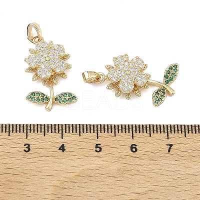 Brass Micro Pave Cubic Zirconia Rotatable Pendants KK-A287-11F-G-1