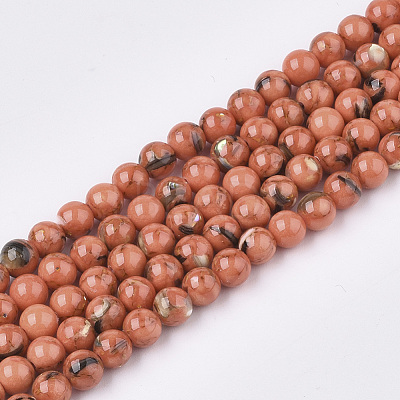 Assembled Synthetic Turquoise and Shell Beads Strands G-S212-4mm-12-1