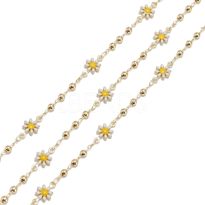Handmade Golden Brass Enamel Link Chains CHC-K011-20G-1