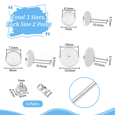 925 Sterling Silver Studs Earrings Finding STER-PH0002-75-1