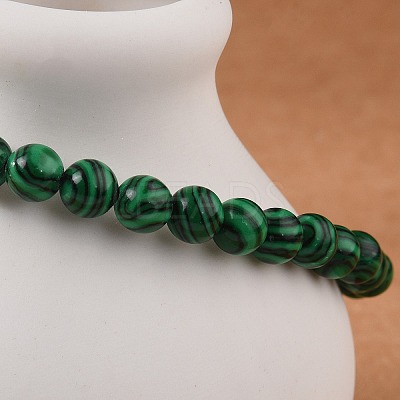 Synthetic Malachite(Dyed) Bead Stretch Bracelets BJEW-K212-A-031-1