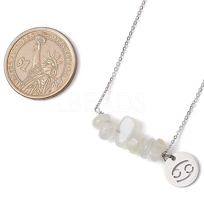 Natural White Moonstone Chip & Constellation Pendant Necklaces NJEW-JN05084-04-1
