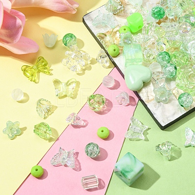Opaque & Transparent Acrylic Beads MACR-YW0002-01D-1