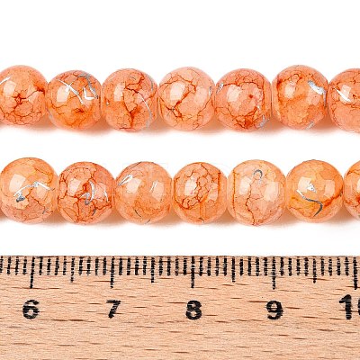 Drawbench Crackle Glass Beads Strands GLAA-N006-8mm-12-1