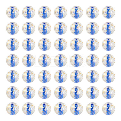 100Pcs Crackle Transparent Glass Beads GLAA-TADJ0001-12D-1