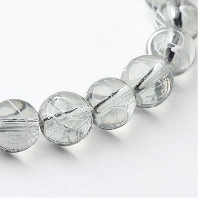 Drawbench Transparent Glass Round Beads Strands X-GLAD-Q012-8mm-09-1