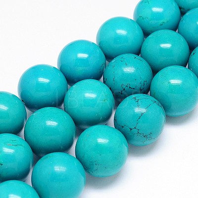 Natural Magnesite Round Bead Strands TURQ-E022-38B-25mm-1