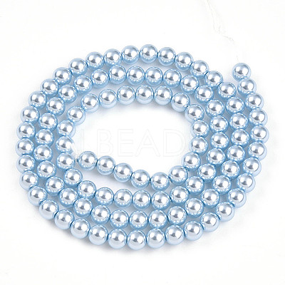 Baking Paint Pearlized Glass Pearl Bead Strands HY-N002-4mm-A05-1