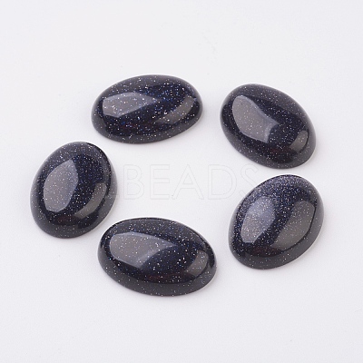 Synthetic Blue Goldstone Flat Back Cabochons G-G741-22x30mm-09-1