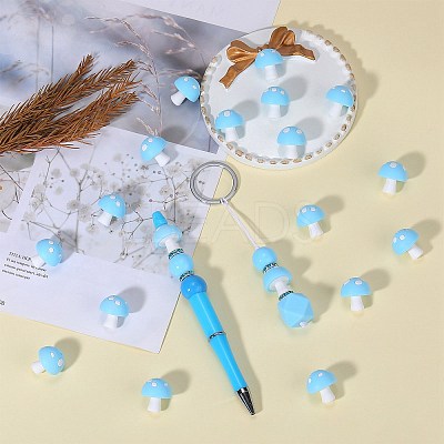 20Pcs Mushroom Silicone Focal Beads JX901I-1