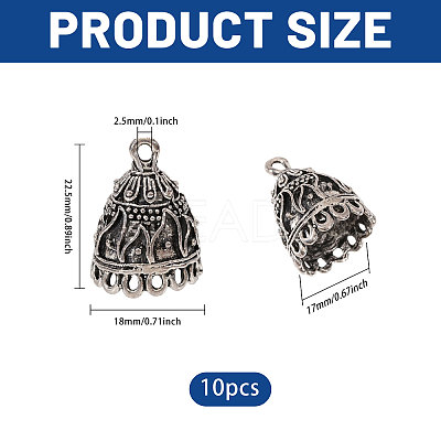 10Pcs Tibetan Style Zinc Alloy Pendant Bails FIND-CA0011-51-1
