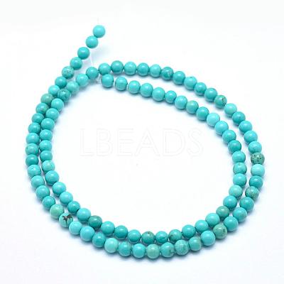 Natural Magnesite Round Beads Strands TURQ-G148-03-4mm-1