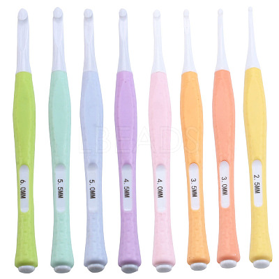 8Pcs TPR Diverse Size Crochet Hooks Set PW-WG61940-01-1