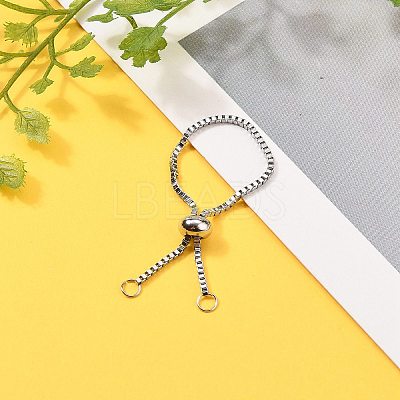 Non-Tarnish Adjustable 316 Surgical Stainless Steel Box Chain Slider Ring Making X-AJEW-JB00775-01-1