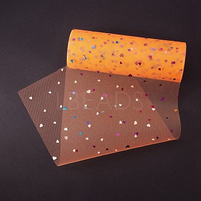 Heart Glitter Sequin Deco Mesh Ribbons OCOR-BC0007-09-1