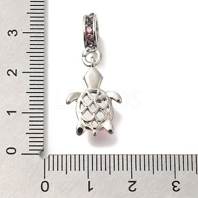 Rack Plating Alloy Rhinestone European Dangle Charms FIND-H005-45P-05-1