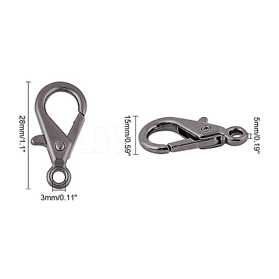 Alloy Lobster Claw Clasps PALLOY-OC0001-72-1