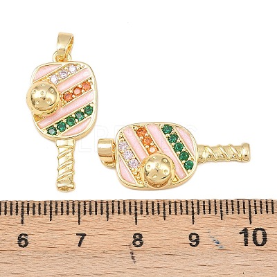 Brass Micro Pave Cubic Zirconia Pendants KK-C248-04G-03-1