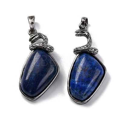 Dyed Natural Lapis Lazuli Pendants G-K338-42AS-09-1