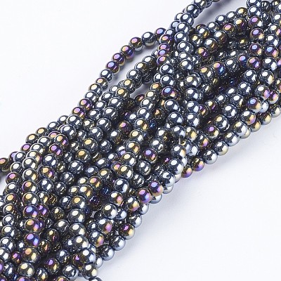 Glass Beads Strands X-GR4mm27Y-AB-1