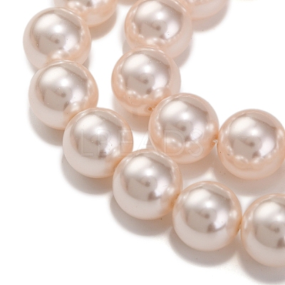 Baking Paint Pearlized Glass Pearl Round Bead Strands PEAR-H019-02D-01-1