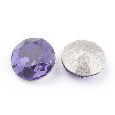 Pointed Back & Back Plated K9 Glass Rhinestone Cabochons X-RGLA-J012-10mm-277-1
