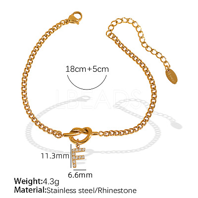 304 Stainless Steel Micro Pave Clear Cubic Zirconia Charm Bracelets WG4D47F-07-1