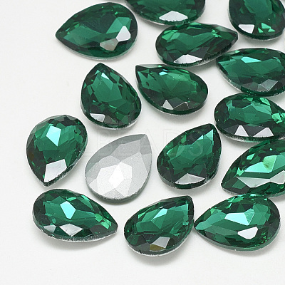 Pointed Back Glass Rhinestone Cabochons RGLA-T081-6x8mm-15-1