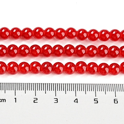 Baking Paint Imitation Jade Glass Round Bead Strands DGLA-Q021-6mm-29-1