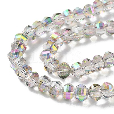 Transparent Electroplate Glass Beads Strands GLAA-Q099-C01-06-1