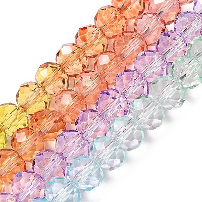 Transparent Painted Glass Beads Strands LS-DGLA-A034-T8mm-A12-1