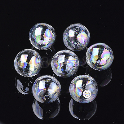 Handmade Blown Glass Globe Beads DH017J-1-18mm-AB-1