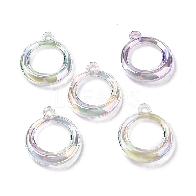 UV Plating Rainbow Iridescent Acrylic Pendants PACR-H001-08-1